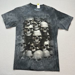 Vintage The Mountain Shirt Adult Small Gray Tie Dye Skull Bones Crypt Mens 1647